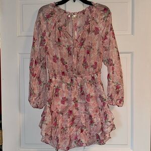LoveShackFancy Natasha Dress in Pink Floral size small